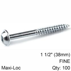 KREG Zinc Pocket Hole Screws 38mm 1.50' #7 Fine Thread Mx Loc 100ct